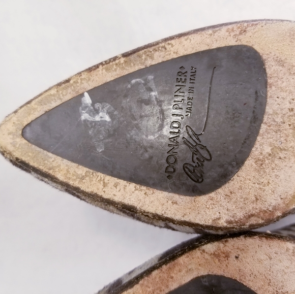 DONALD J. PLINER WOMAN LEOPARD ANKLE BOOTS POINTED TOE SIZE 9 M BROWN CROCODILE - Picture 7 of 12